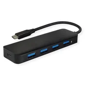 VALUE Hub Type-C – 4x USB 3.2 Gen 2, 1x PD, crni 14.99.5039-10