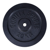 GORILLA SPORTS Teg od livenog gvožda (20 kg / Crni)