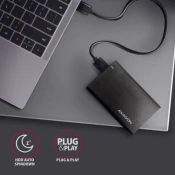 AXAGON EE25-A6M, USB 3.2 Gen 1 - SATA 6G 2,5 kovinska škatla RAW, brez vijakov