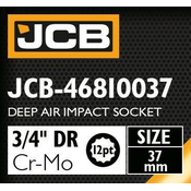 JCB NADOGRADNJA udarni DUBLJI 3/4 Cr-Mo 12-od vratni kljuc 37mm
