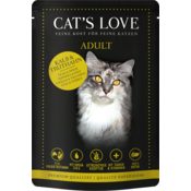 CATS LOVE Mokra mačja hrana ADULT - mešanica teletine in purana - 85 g