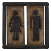 Kovinski dekorativni znak 21,5x21,5 cm Toilette – Antic Line