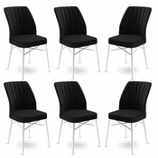HANAH HOME Set 6 stolica Flex Black White