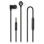 NEDIS žicane slušalice + mikrofon/ 3,5 mm jack/ kontrola glasnoce/ kabel 1,20 m/ crno-srebrna