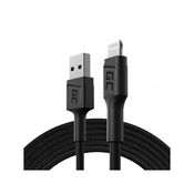Green Cell KABGC18 PowerStream USB-A - Lightning 200cm Crna 200 cm USB kabel