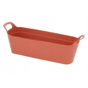 shumee Balkonski lonček za rože z ročaji, plastika, 45x14x11,5 cm, terakota