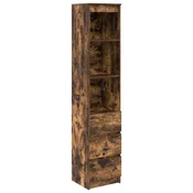 Vidaxl Visoka omara dimljen hrast 37,5x35x180 cm inženirski les