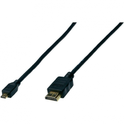 Digitus HDMI priključni kabel [1x HDMI-vtič  1x HDMI-vtič D Micro] 1 m črn 3840 x 2160 pikslov