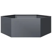 Vidaxl Vrtno korito antracit šestkotnik 138x120x45 cm jeklo