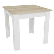 PROMOCIJA Bijeli blagovaonski stol s plocom u dekoru hrasta sonoma MADO 80x80 II. kvaliteta