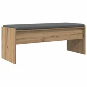 Vidaxl Haldna klop z blazino Umetni hrast 103 x 38 x 40 cm