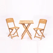 Hanah Home Baštenski set 2 stolice i stocic Braon