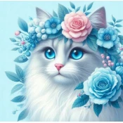 Norimpex - Puzzle Diamantova slika: Mačka z vencem 30x40cm - 1 - 39 kosov