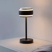 Akumulatorska namizna svetilka PURE Falling Rings, črna biserna/diamantna, CCT - spalnica - Sodobni - črna biser, diamant - Plastika
