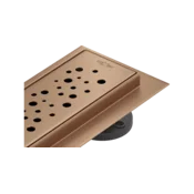Mexen Flat 360° M12 rotacijski linearni odtok 100 cm, krtačeni baker - 1C21100-40