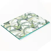 shumee Trpežna in elegantna kuhinjska deska iz kaljenega stekla z vzorcem aloe vere 80x52 cm