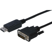 DISPLAYPORT / DVI- KABEL 1 M ČRN