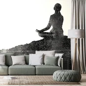 Samolepilna tapeta meditacija ženske v črno-beli izvedbi - 147x270