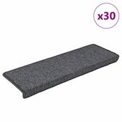 Prostirke za stepenice 30 kom 65x21x4 cm tamno sive pravokutne rubove