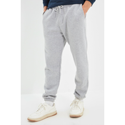 Trendyol Gray Regular/Normal Cut Sweatpants with Elastic Waistband and Fleece Inside
