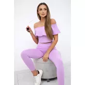 Set with a ruffle in purple color