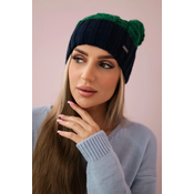 marka niezdefiniowana Cap with fleece Paris K212 green+navy blue