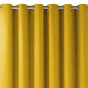 Curtain MILANA color mustard style classic silver silver metal eyelets chenille 560x245 HOMEDE