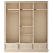 Casa Padrino Luxury Wardrobe Beige 200 x 60 x H. 230 cm - Open Bedroom Cabinet - Bedroom Furniture - Hotel Furniture - Luxury Furnishings - Bedroom Furnishings - Luxury Furniture