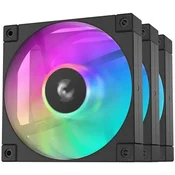 Ventilator za ohišje DeepCool FD12 (3 v 1) ARGB PWM 120mm, 3 Pack, črn