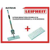 Leifheit Brisac poda Picobello XL 33cm, rotacijski 360 C°, sa teleskopskom drškom,  Micro duo GRATIS navlaka za brisac