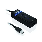 iBOX HUB USB IBOX IUH3FB COM 4 PORTAS USB 3.0 PARA PC, PERMITINDO CONECTAR ATÉ 4 DISPOSITIVOS.