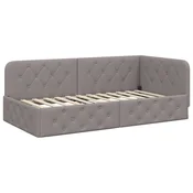 Vidaxl Kotna postelja Taupe 100 x 200 cm blago