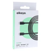 alkaya Speed Flex Datenkabel Geflochten 65W, 1m schwarz