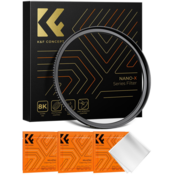 K&F 72-82mm Step Up Brass Filter Adapter Ring,matte black, Frame Thickness 2.9mm, W/ 3pcs Cleaning C
