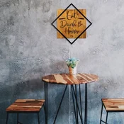 Wallity Zidna dekoracija Eat, Drink Be, Happy, 54x54 cm, Smede boje
