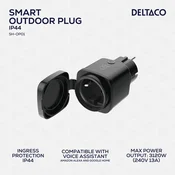 DELTACO SMART HOME uticnica za str VANJSKA, WiFi 2,4GHz, IP44, 1xCEE 7/3, 13A, timer, 220-240V, CRNA
