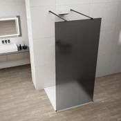 ESCA BLACK MATT Enodelna steklena plošča za prho, prostostoječa, dimljeno steklo, 1400 mm - Polysan - ESCA - 36 - Enostranski zaslon Walk - 1400 - 2100 - 8 - 14