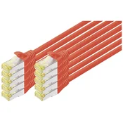 DIGITUS Digitus DK-1644-A-030-R-10 RJ45 omrežni kabel\, Patch kabel CAT 6a S/FTP 3.00 m rdeča 1 kos, (20519315)