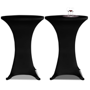 vidaXL Crni rastežljiv stolnjak za stolove O60 2 kom