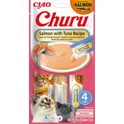 Churu Kremni mačji prigrizek - losos, 4 x 14 g - S tuno