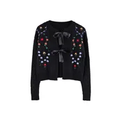 Trendyol Pletena jopa zelena/večbarvno lila/rdeča/črna