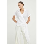 Košulja Luisa Spagnoli za žene, boja: bijela, relaxed, s klasičnim ovratnikom