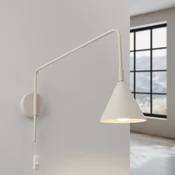 SOLLUX LIGHTING Stenna svetilka LYS, bež, O 14 cm, kovina, vtič, E14 - Dnevna soba/jedilnica - Skandinavski