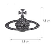 Generic Črna preprosta svetla luksuzna korsaža z diamantnim planetom, broško, nakitom, puloverjem, srajčnimi dodatki, (21125881)