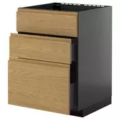 METOD / KNIVSHULT Pod.el.za gr.plocu/ug.asp.s fiokom, Crnosiva/Voxtorp im. hrastovine, 60x60 cm
