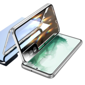 INF Magnetna dvostranska torbica za telefon iz kaljenega stekla Silver Samsung S22, (21257368)