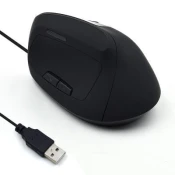 miška Ewent Wireless Ergonomic Vertical, 1600dpi, črna, USB