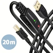 AXAGON ADR-220B, USB 2.0 A-M -> B-M aktivni povezovalni kabel, 20 m