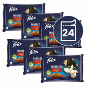 Vrečke FELIX Fantastic okusen izbor hran z zajcem in jagnjetino 24x85 g