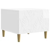 vidaXL Klubska miza Bela visok sijaj 50 x 49 x 40 cm Inženirski les